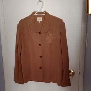 Tan Embroidered Women's Jacket